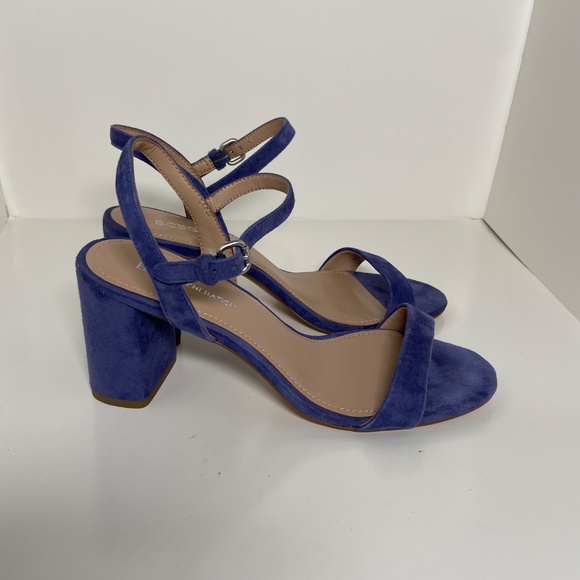 BCBGeneration Blue Suede Sandal Heels Size 7 - Picture 4 of 6